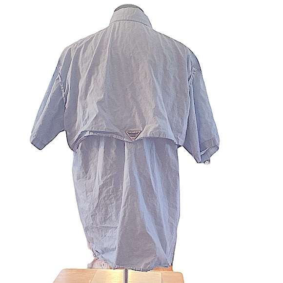 Columbia | Men’s Short Sleeve Shirt | Performance Fishing Gear | Lt Blue, Size M - Picture 2 of 4
